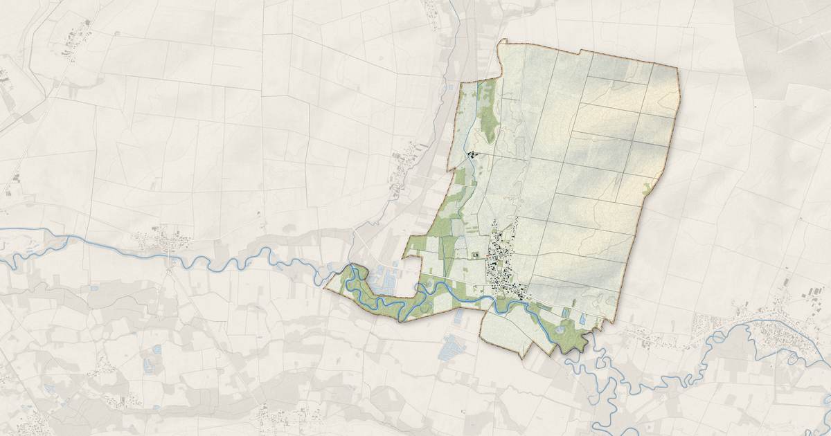 Portrait cartographique de Boulages : relief, eau, forêts, bâti et voies, calculés à partir des données de l'IGN