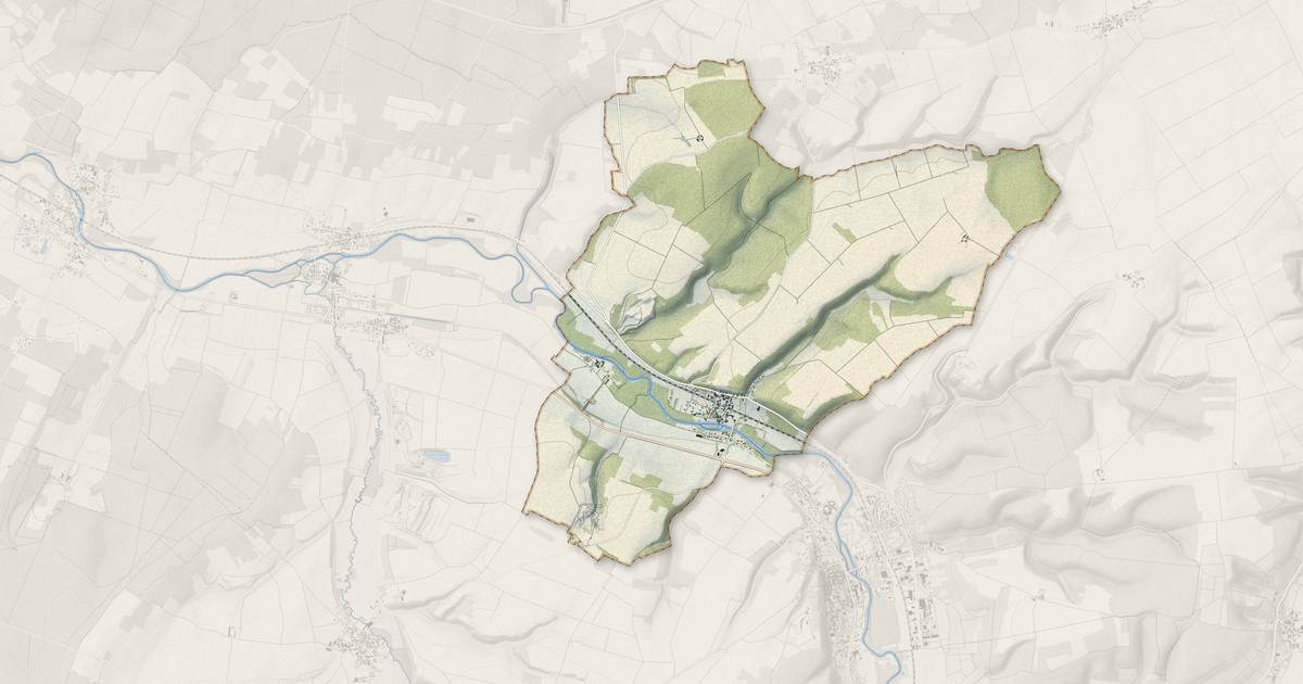 Portrait cartographique de Bourguignons : relief, eau, forêts, bâti et voies, calculés à partir des données de l'IGN