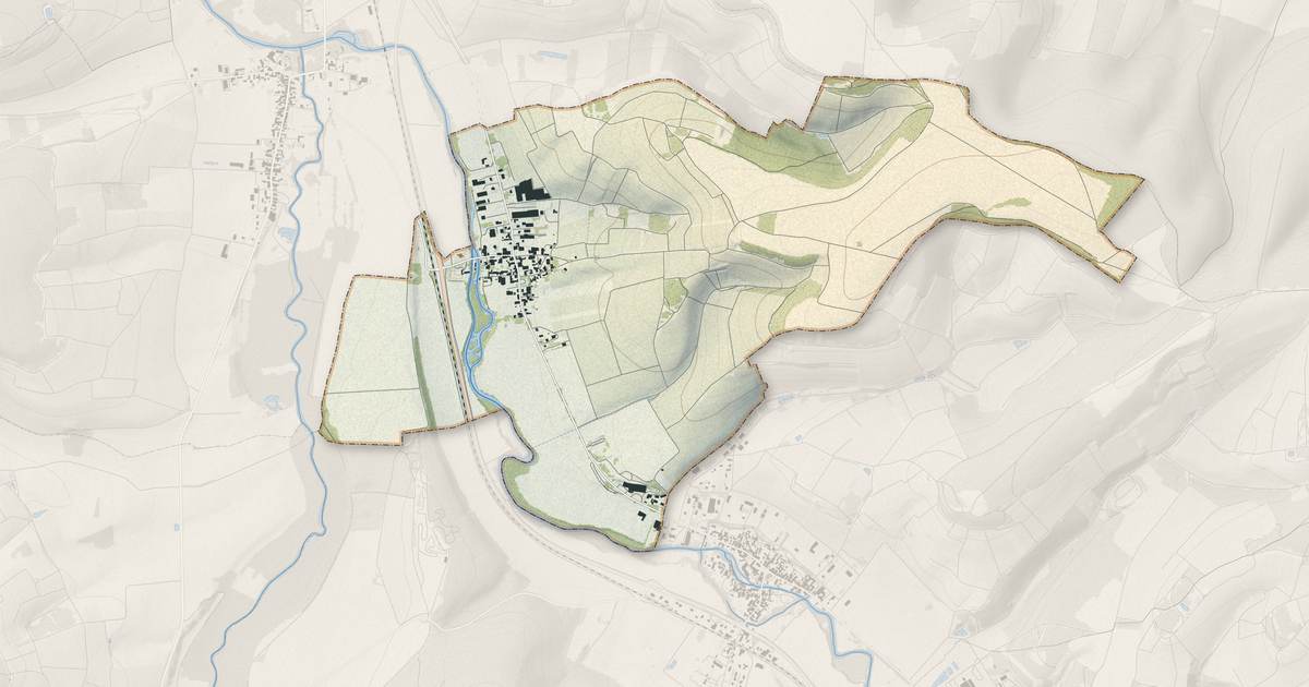 Portrait cartographique de Buxeuil : relief, eau, forêts, bâti et voies, calculés à partir des données de l'IGN