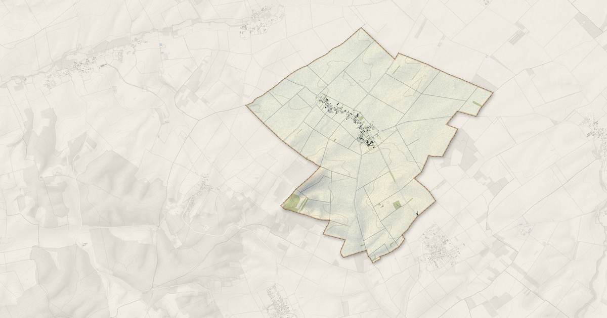 Portrait cartographique de Faux-Villecerf : relief, eau, forêts, bâti et voies, calculés à partir des données de l'IGN