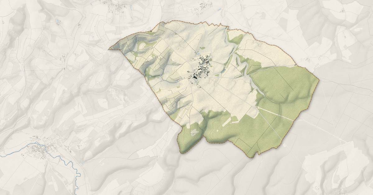 Portrait cartographique de Fontette : relief, eau, forêts, bâti et voies, calculés à partir des données de l'IGN