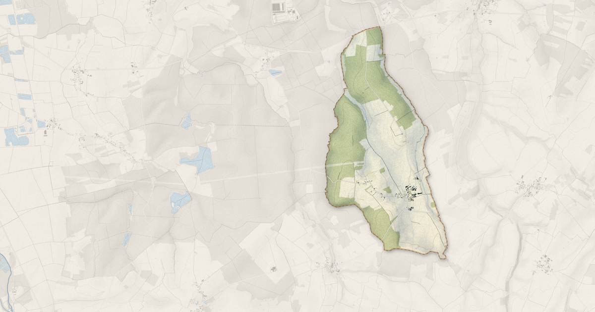 Portrait cartographique de Fuligny : relief, eau, forêts, bâti et voies, calculés à partir des données de l'IGN