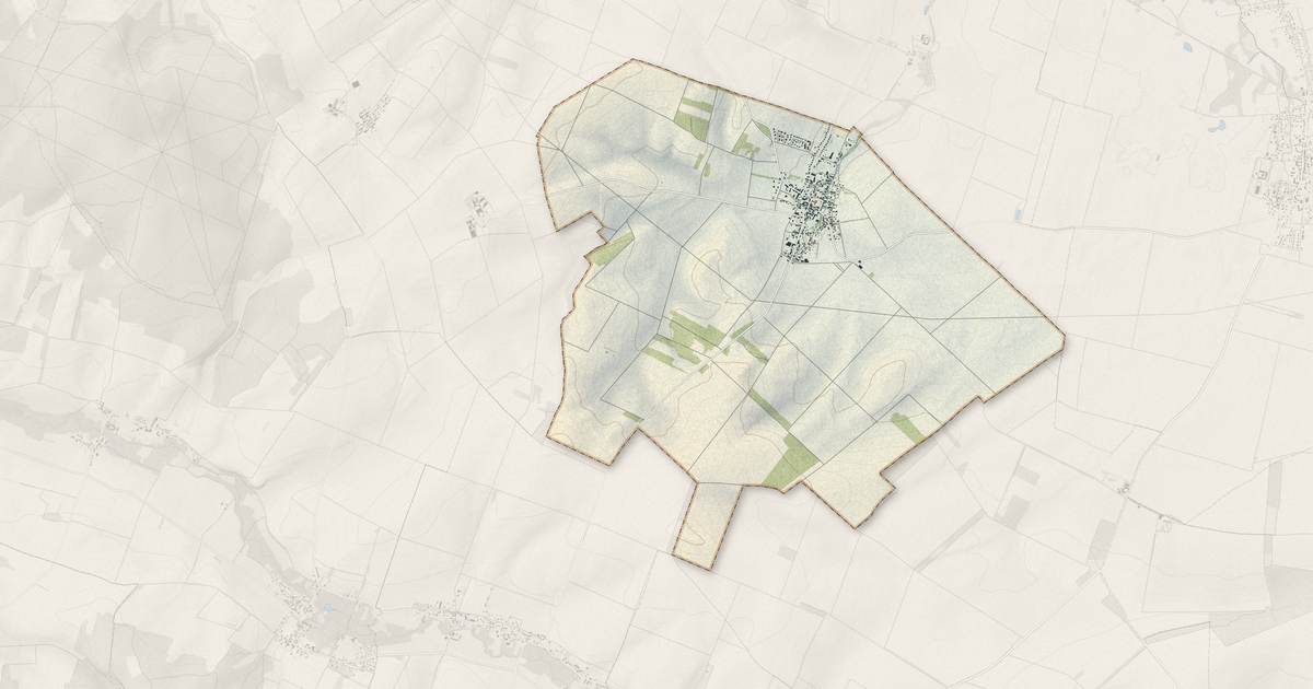 Portrait cartographique de Gélannes : relief, eau, forêts, bâti et voies, calculés à partir des données de l'IGN