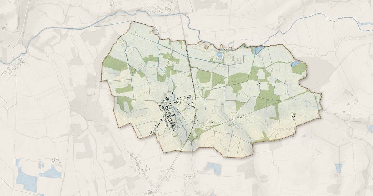 Portrait cartographique de Hampigny : relief, eau, forêts, bâti et voies, calculés à partir des données de l'IGN