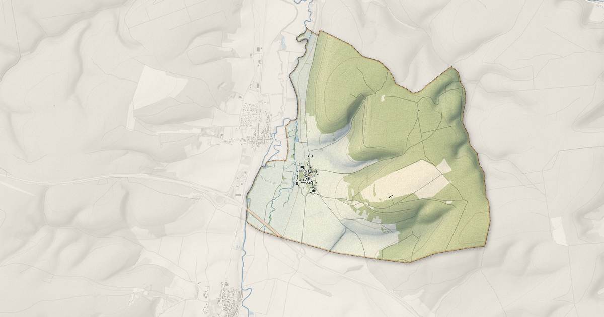 Portrait cartographique de Juvancourt : relief, eau, forêts, bâti et voies, calculés à partir des données de l'IGN