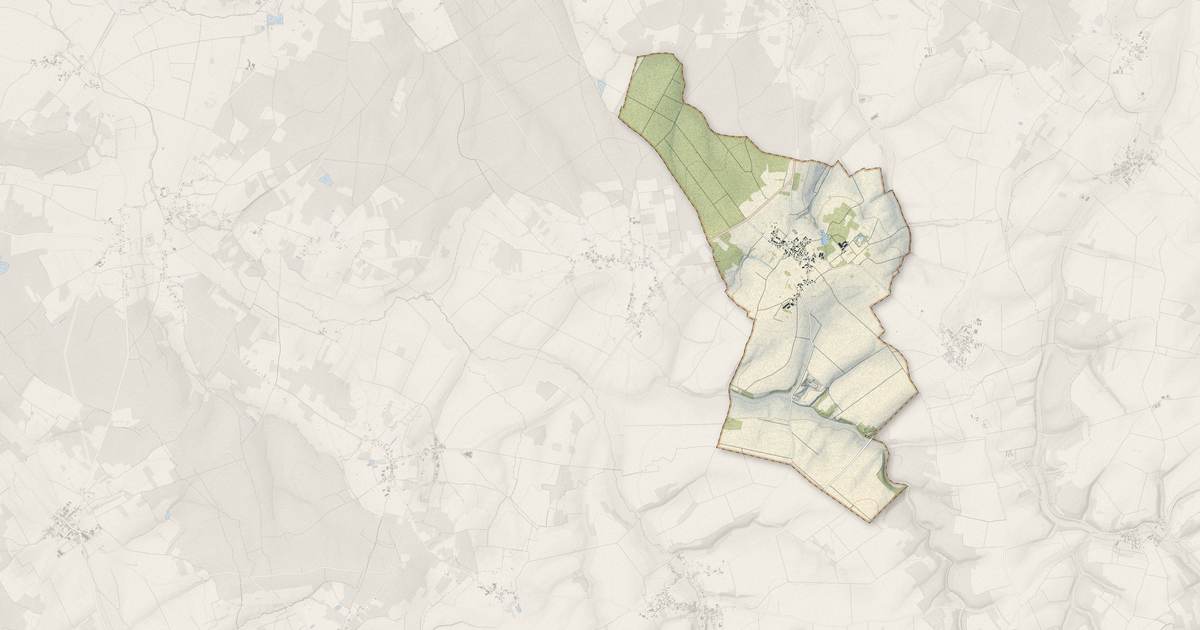 Portrait cartographique de Lagesse : relief, eau, forêts, bâti et voies, calculés à partir des données de l'IGN