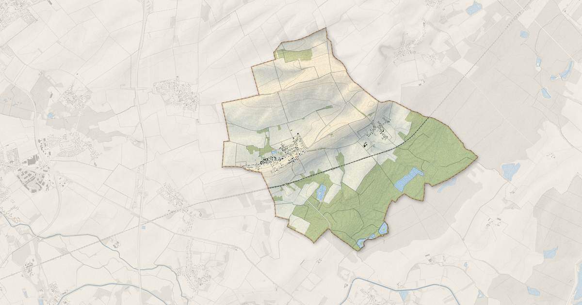 Portrait cartographique de Laubressel : relief, eau, forêts, bâti et voies, calculés à partir des données de l'IGN