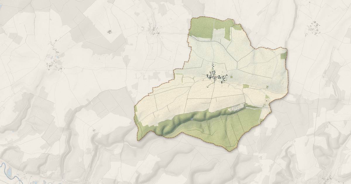 Portrait cartographique de Lévigny : relief, eau, forêts, bâti et voies, calculés à partir des données de l'IGN
