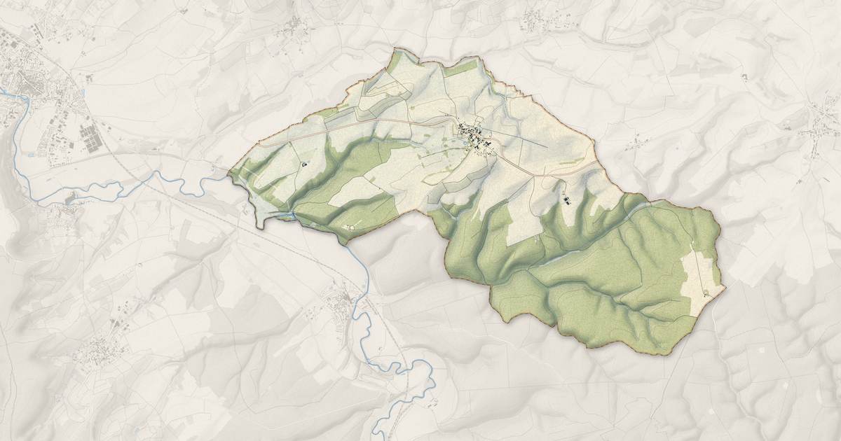 Portrait cartographique de Lignol-le-Château : relief, eau, forêts, bâti et voies, calculés à partir des données de l'IGN