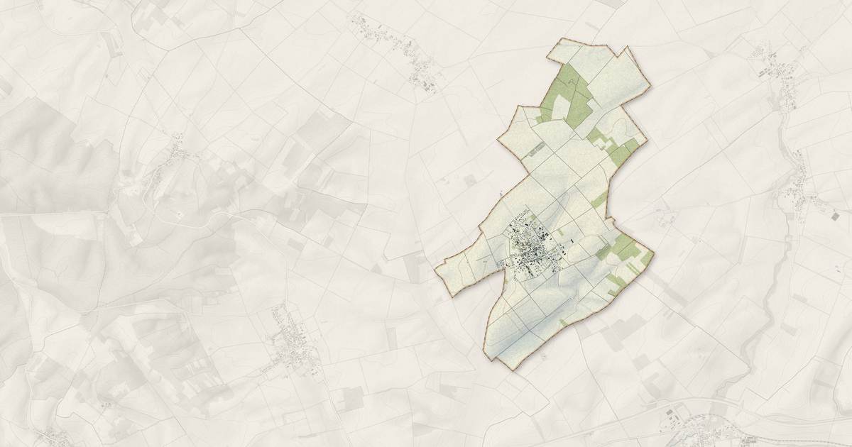 Portrait cartographique de Mesnil-Saint-Loup : relief, eau, forêts, bâti et voies, calculés à partir des données de l'IGN
