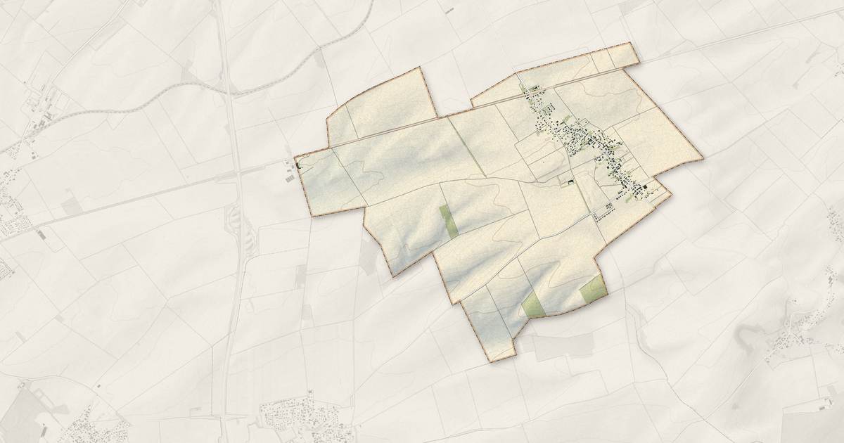 Portrait cartographique de Mesnil-Sellières : relief, eau, forêts, bâti et voies, calculés à partir des données de l'IGN