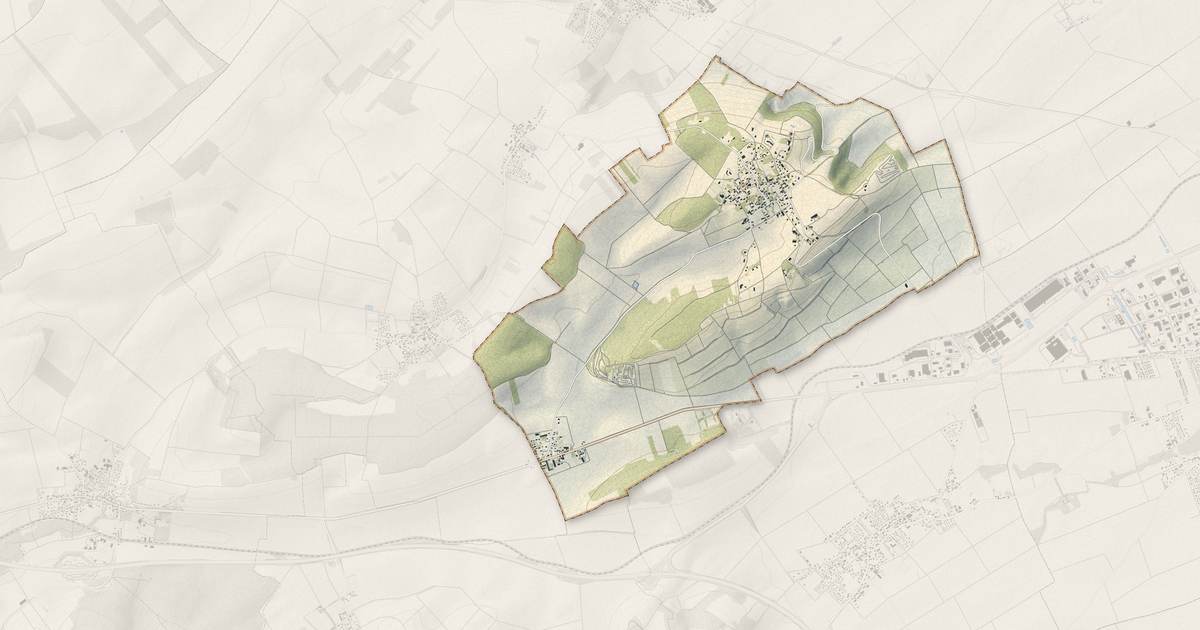 Portrait cartographique de Montgueux : relief, eau, forêts, bâti et voies, calculés à partir des données de l'IGN