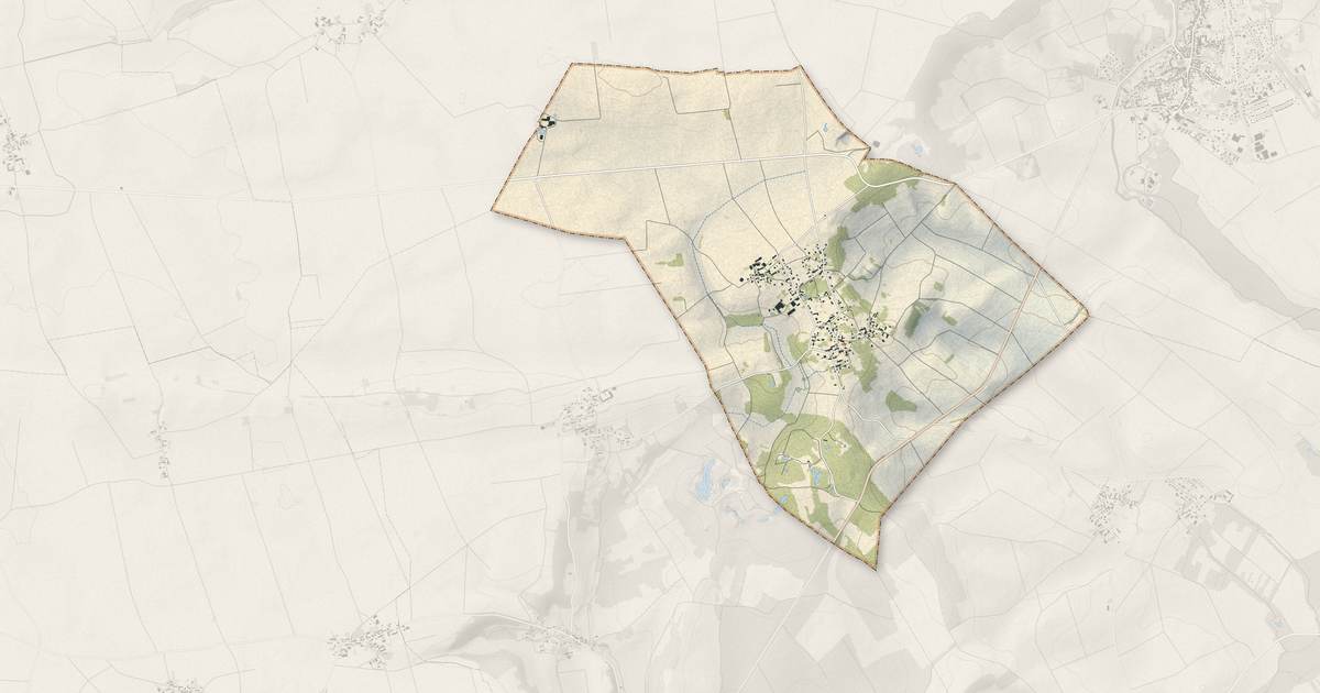 Portrait cartographique de Montpothier : relief, eau, forêts, bâti et voies, calculés à partir des données de l'IGN
