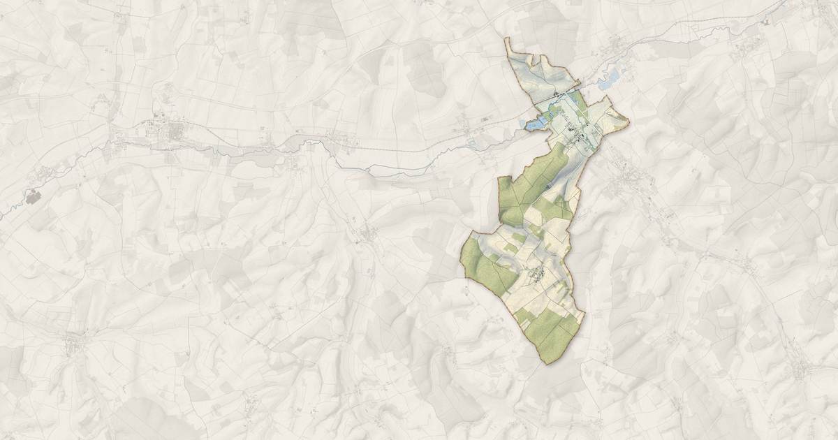 Portrait cartographique de Paisy-Cosdon : relief, eau, forêts, bâti et voies, calculés à partir des données de l'IGN