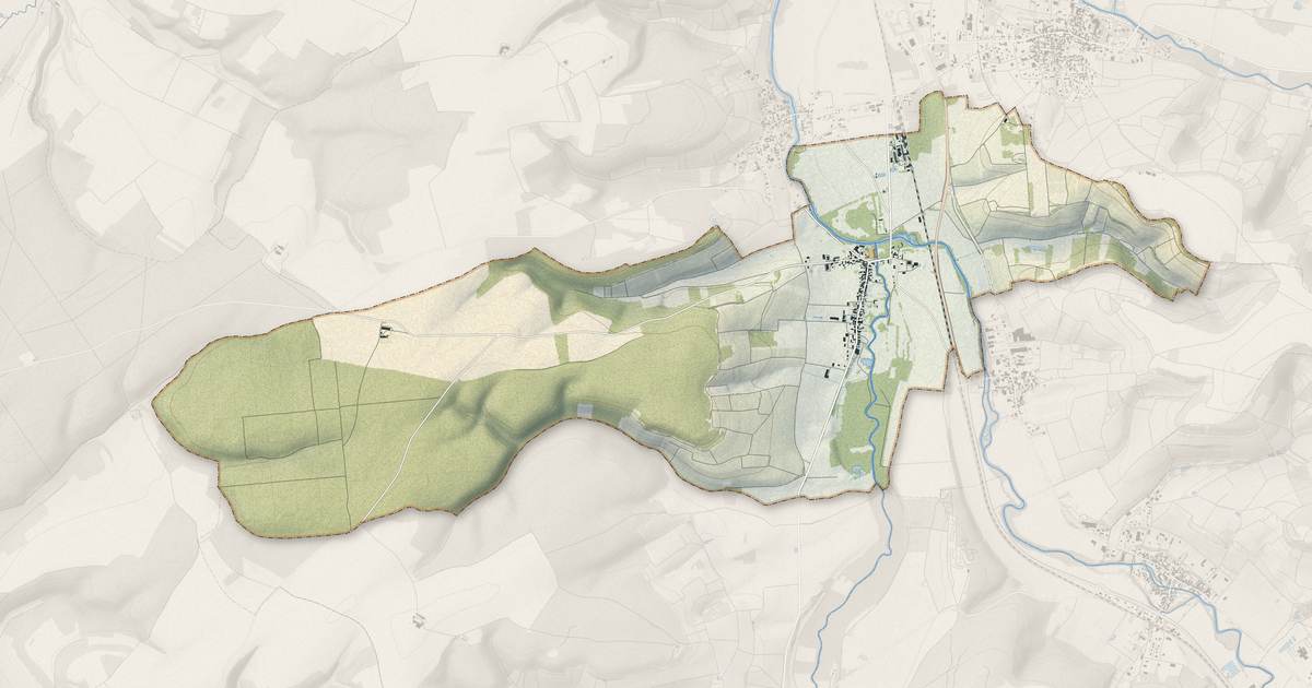Portrait cartographique de Polisy : relief, eau, forêts, bâti et voies, calculés à partir des données de l'IGN