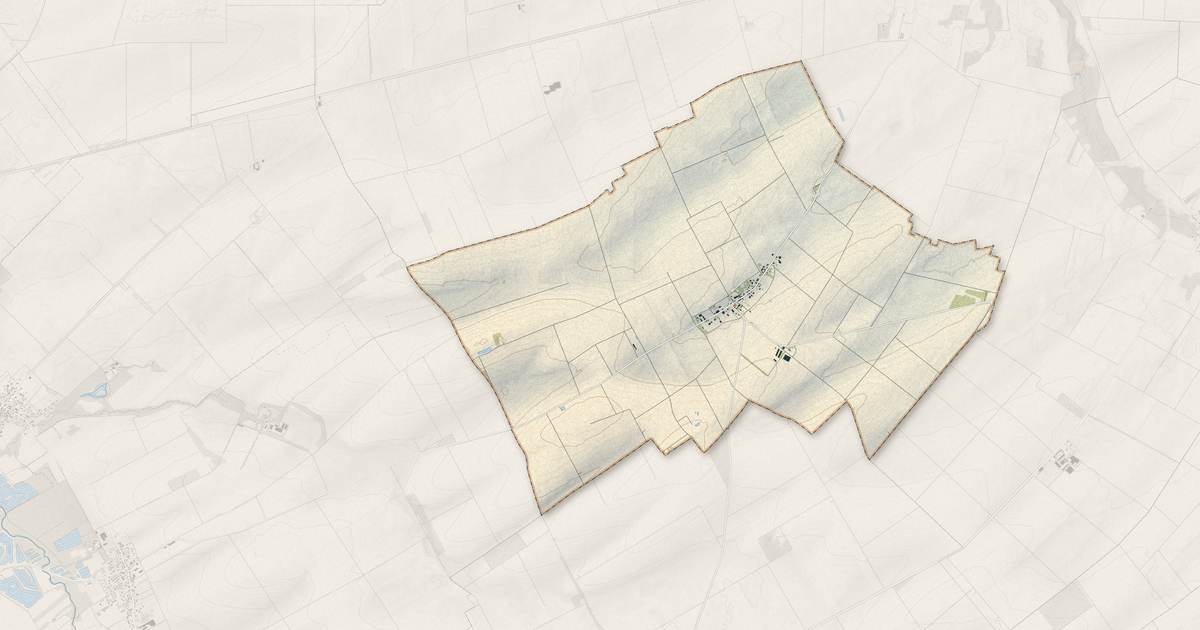 Portrait cartographique de Prémierfait : relief, eau, forêts, bâti et voies, calculés à partir des données de l'IGN