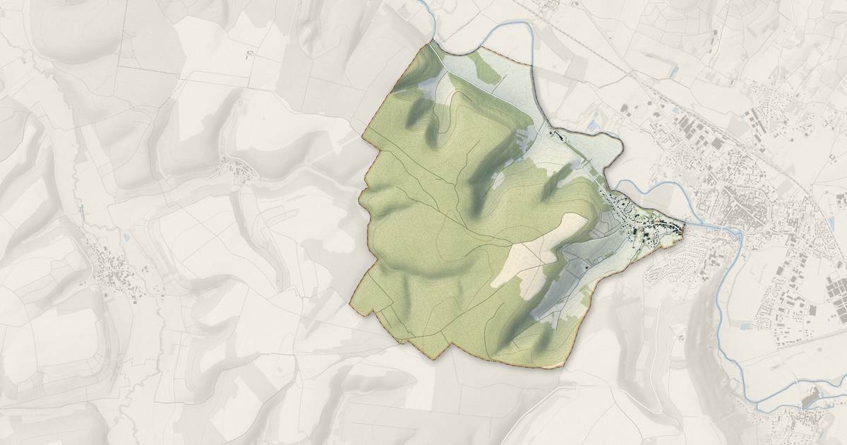 Portrait cartographique de Proverville : relief, eau, forêts, bâti et voies, calculés à partir des données de l'IGN