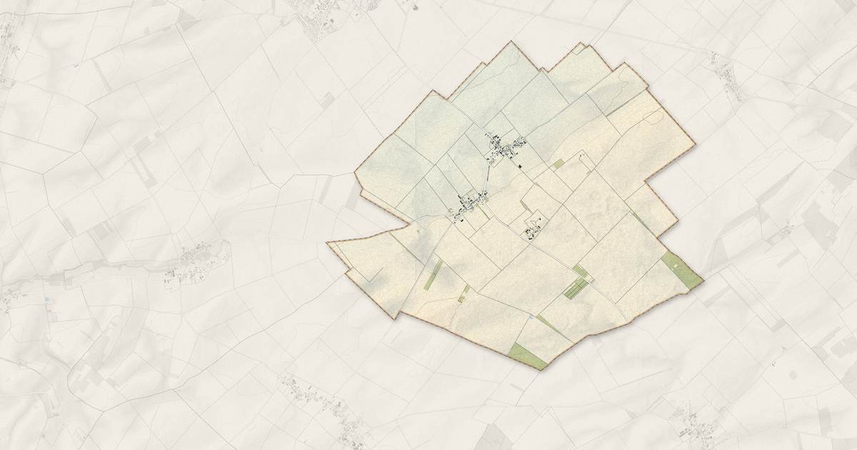 Portrait cartographique de Prunay-Belleville : relief, eau, forêts, bâti et voies, calculés à partir des données de l'IGN