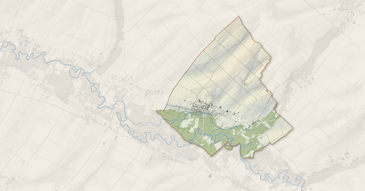 Portrait cartographique de Ramerupt : relief, eau, forêts, bâti et voies, calculés à partir des données de l'IGN