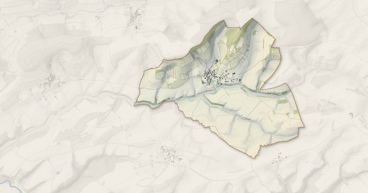 Portrait cartographique de Rouvres-les-Vignes : relief, eau, forêts, bâti et voies, calculés à partir des données de l'IGN