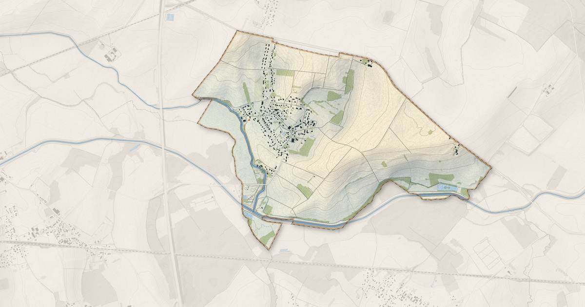 Portrait cartographique de Ruvigny : relief, eau, forêts, bâti et voies, calculés à partir des données de l'IGN