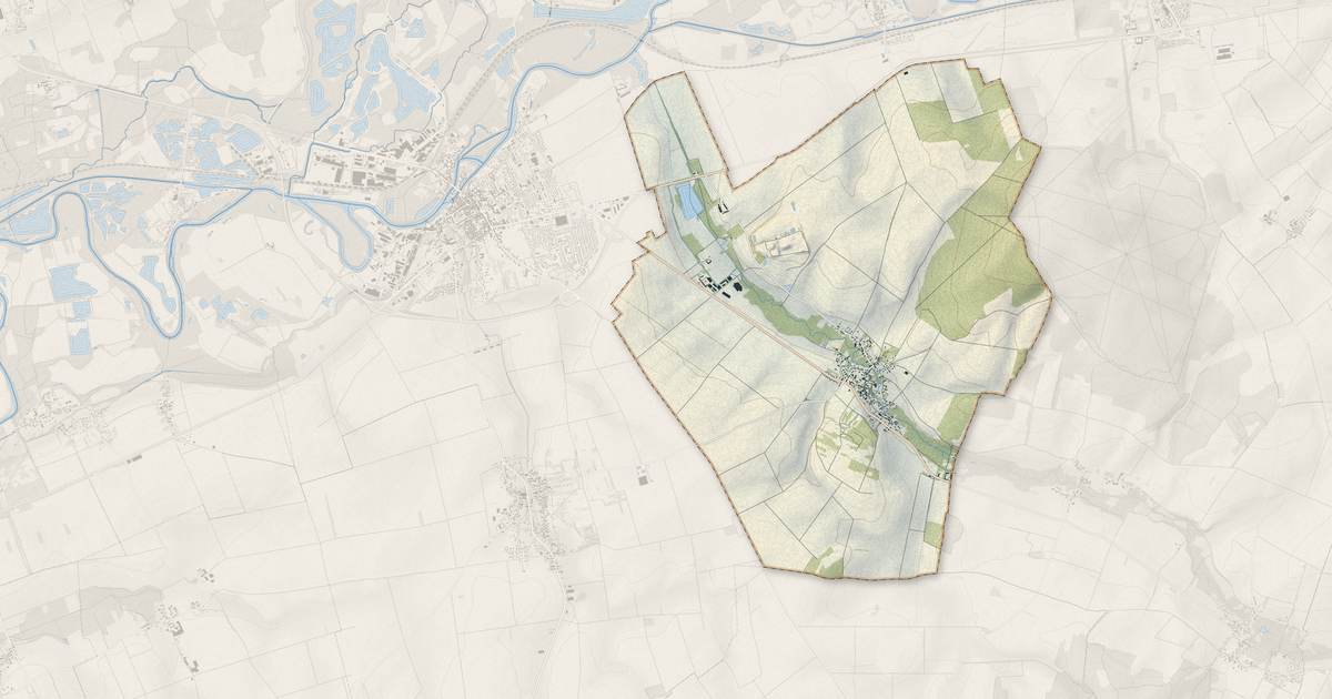 Portrait cartographique de Saint-Aubin : relief, eau, forêts, bâti et voies, calculés à partir des données de l'IGN