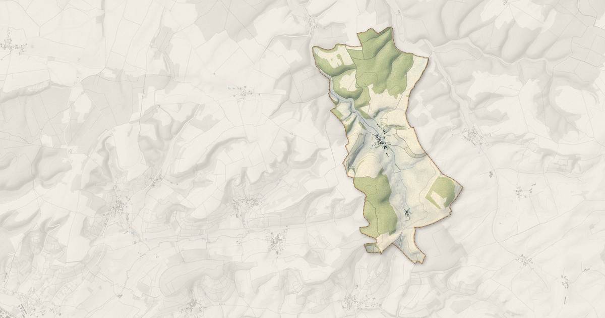 Portrait cartographique de Saulcy : relief, eau, forêts, bâti et voies, calculés à partir des données de l'IGN