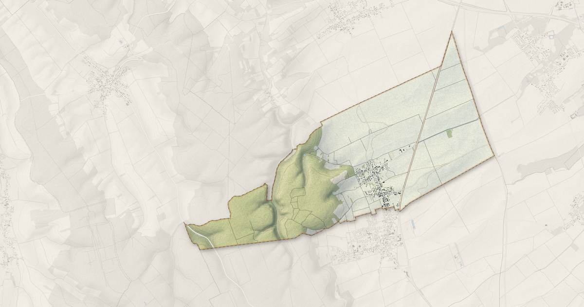 Portrait cartographique de Souligny : relief, eau, forêts, bâti et voies, calculés à partir des données de l'IGN