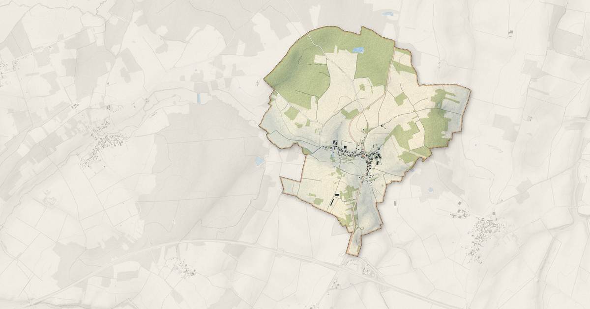 Portrait cartographique de Thieffrain : relief, eau, forêts, bâti et voies, calculés à partir des données de l'IGN
