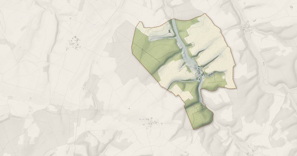 Portrait cartographique de Thors : relief, eau, forêts, bâti et voies, calculés à partir des données de l'IGN