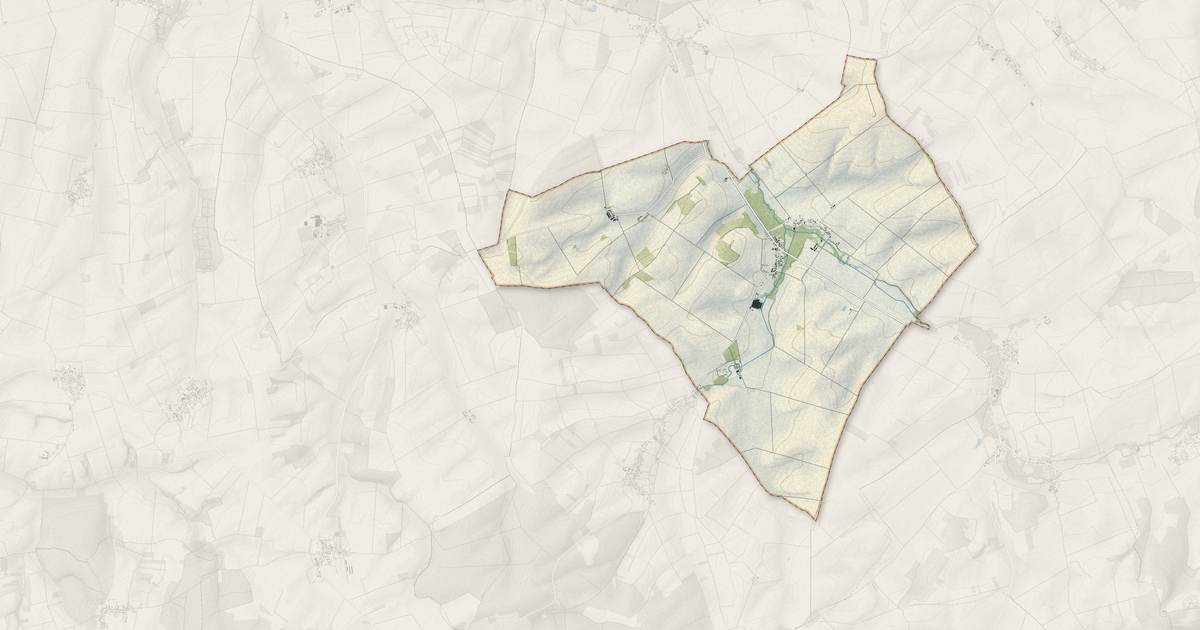 Portrait cartographique de Trancault : relief, eau, forêts, bâti et voies, calculés à partir des données de l'IGN