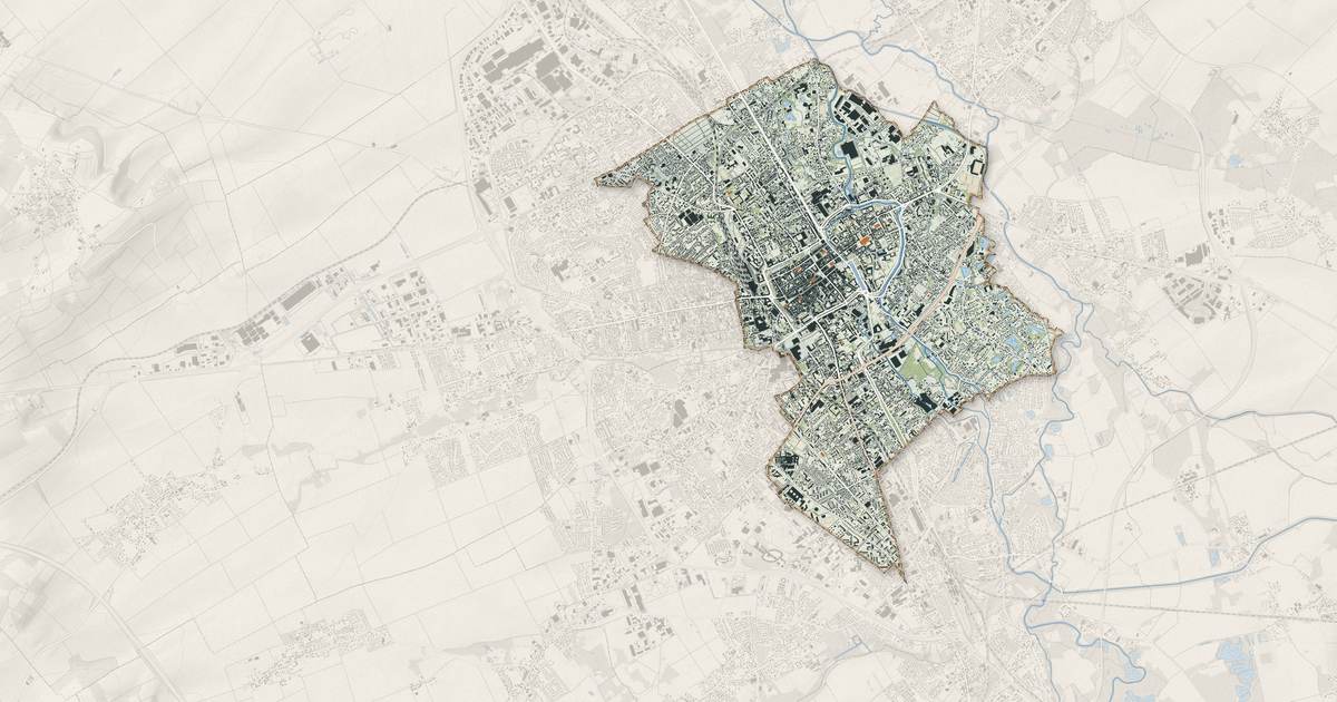 Portrait cartographique de Troyes : relief, eau, forêts, bâti et voies, calculés à partir des données de l'IGN