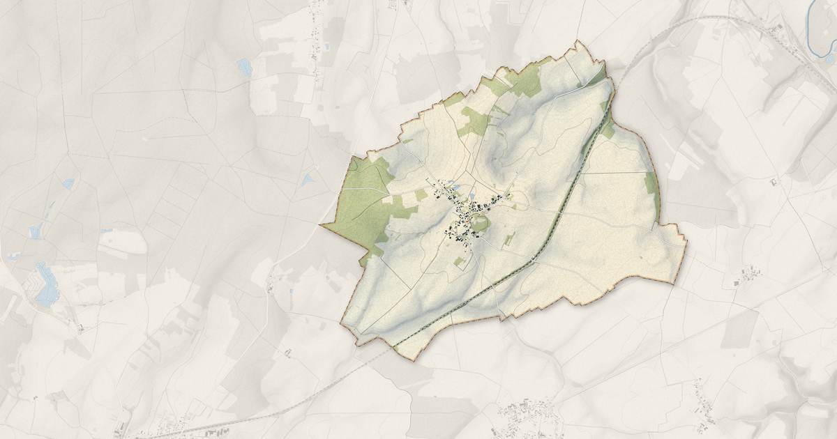 Portrait cartographique de Vauchonvilliers : relief, eau, forêts, bâti et voies, calculés à partir des données de l'IGN