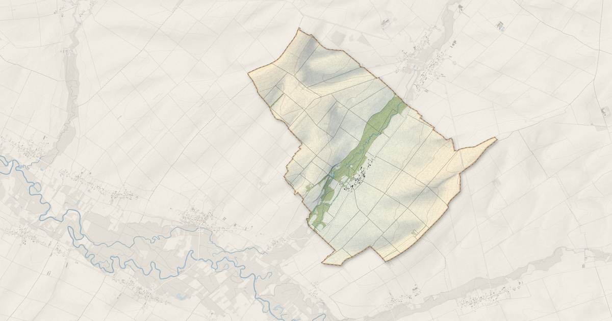 Portrait cartographique de Vaucogne : relief, eau, forêts, bâti et voies, calculés à partir des données de l'IGN