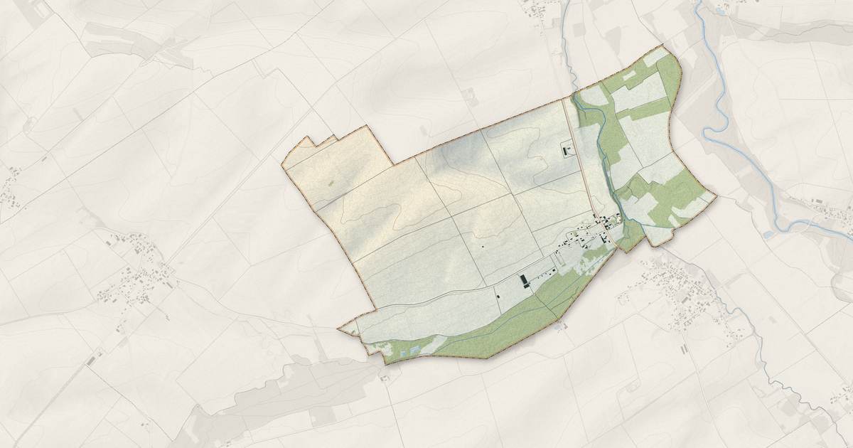 Portrait cartographique de Verricourt : relief, eau, forêts, bâti et voies, calculés à partir des données de l'IGN