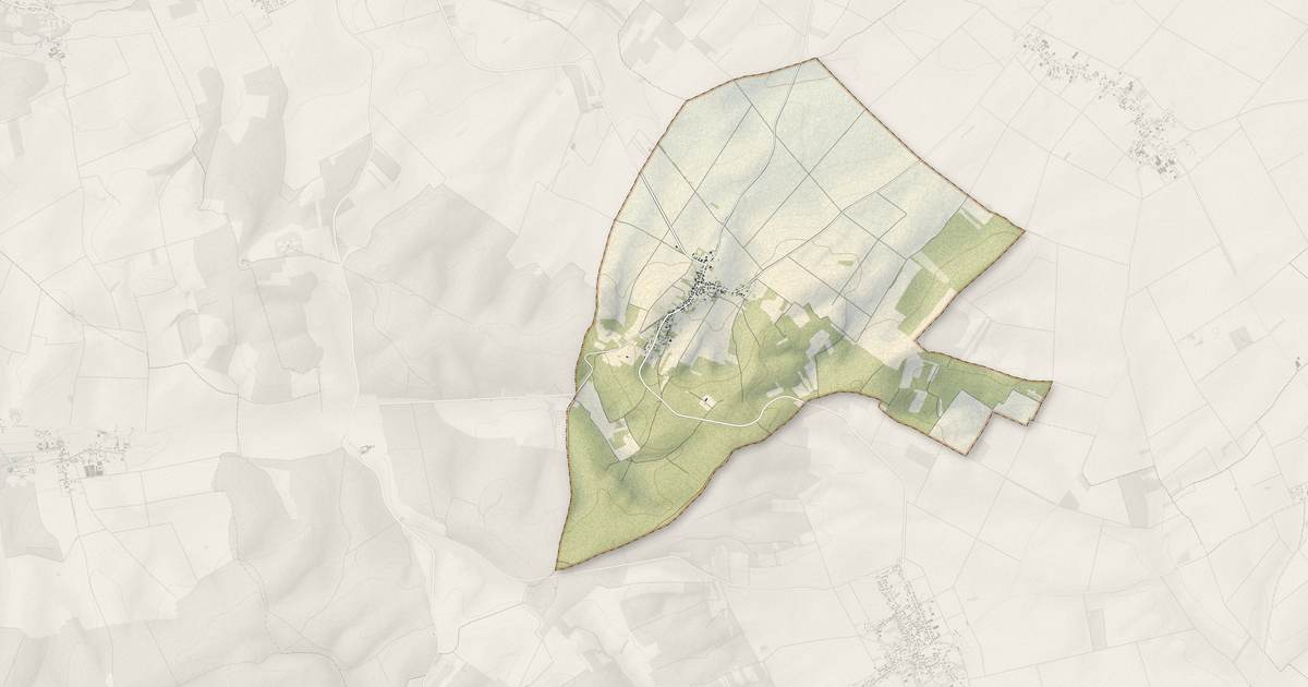 Portrait cartographique de Villadin : relief, eau, forêts, bâti et voies, calculés à partir des données de l'IGN