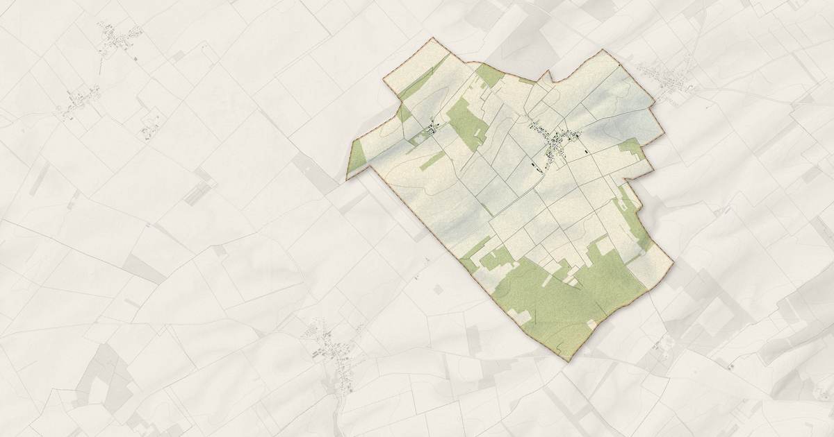 Portrait cartographique de Villeloup : relief, eau, forêts, bâti et voies, calculés à partir des données de l'IGN