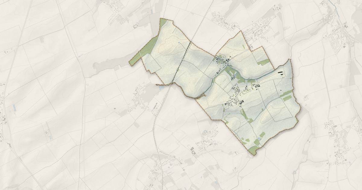 Portrait cartographique de Villemereuil : relief, eau, forêts, bâti et voies, calculés à partir des données de l'IGN