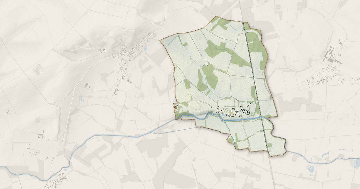 Portrait cartographique de Villeret : relief, eau, forêts, bâti et voies, calculés à partir des données de l'IGN