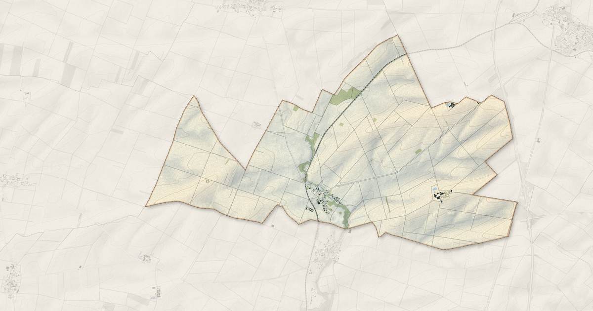 Portrait cartographique de Villiers-Herbisse : relief, eau, forêts, bâti et voies, calculés à partir des données de l'IGN