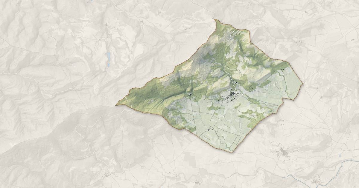 Portrait cartographique de Arquettes-en-Val : relief, eau, forêts, bâti et voies, calculés à partir des données de l'IGN