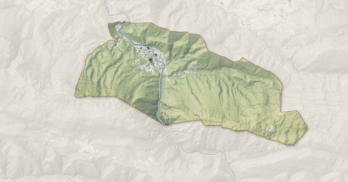 Portrait cartographique de Belvianes-et-Cavirac : relief, eau, forêts, bâti et voies, calculés à partir des données de l'IGN