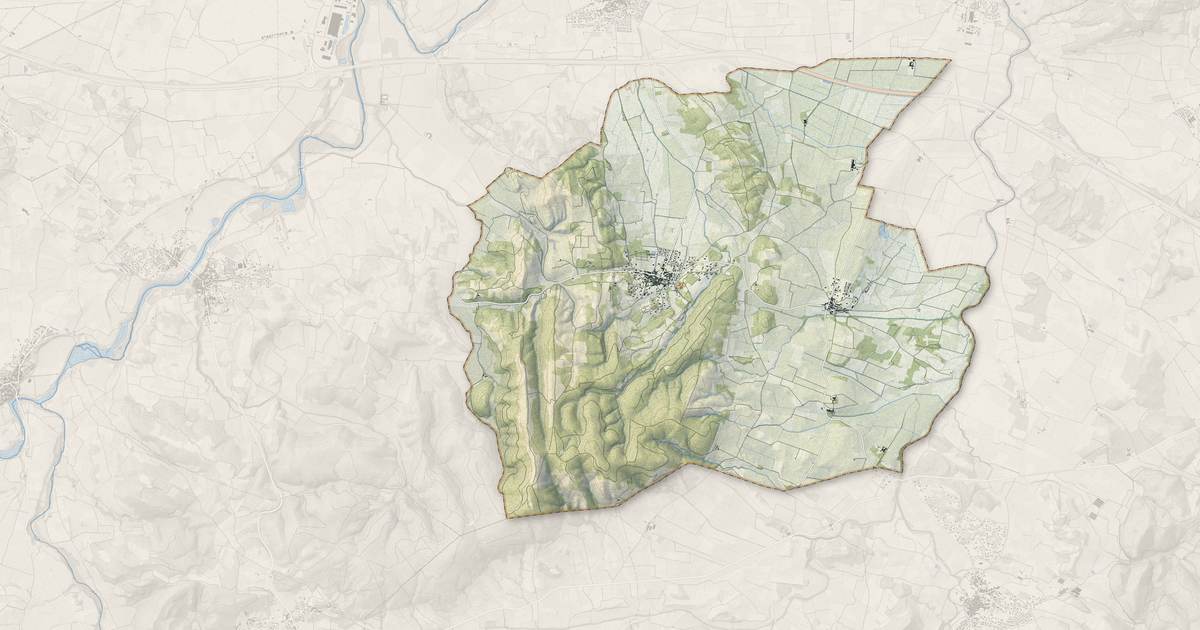 Portrait cartographique de Boutenac : relief, eau, forêts, bâti et voies, calculés à partir des données de l'IGN