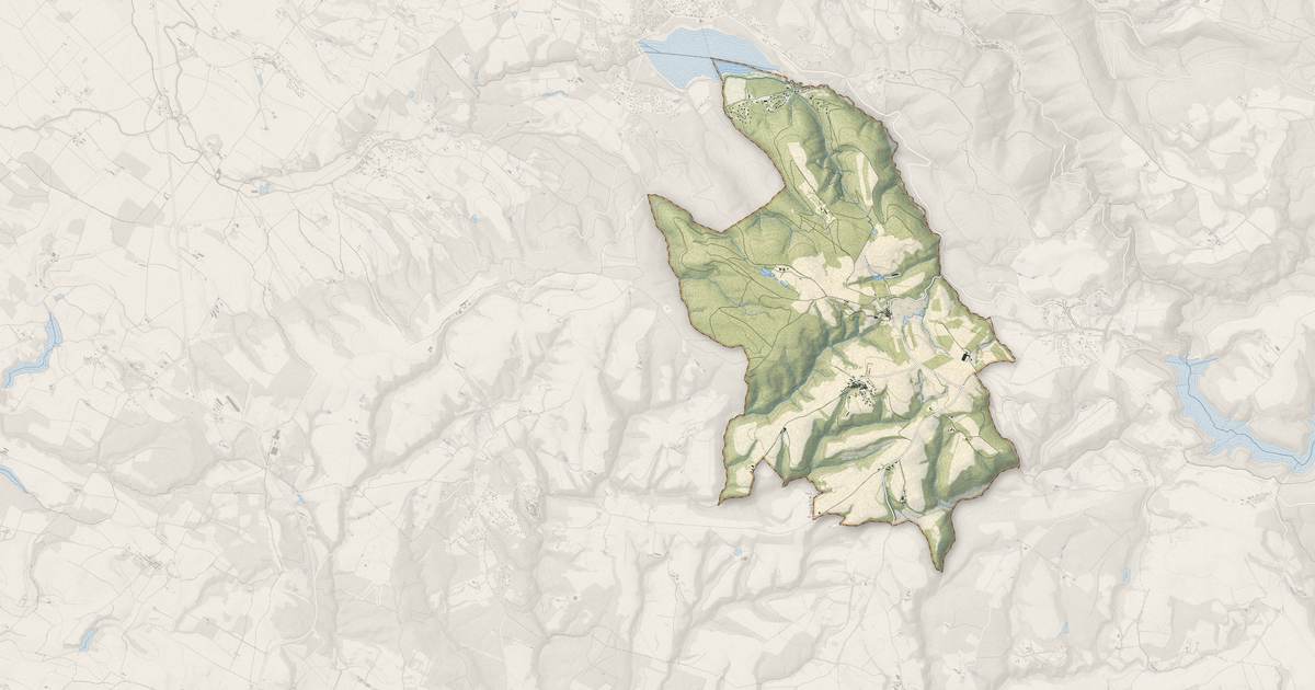 Portrait cartographique de Les Brunels : relief, eau, forêts, bâti et voies, calculés à partir des données de l'IGN