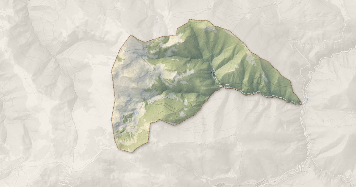 Portrait cartographique de Campagna-de-Sault : relief, eau, forêts, bâti et voies, calculés à partir des données de l'IGN