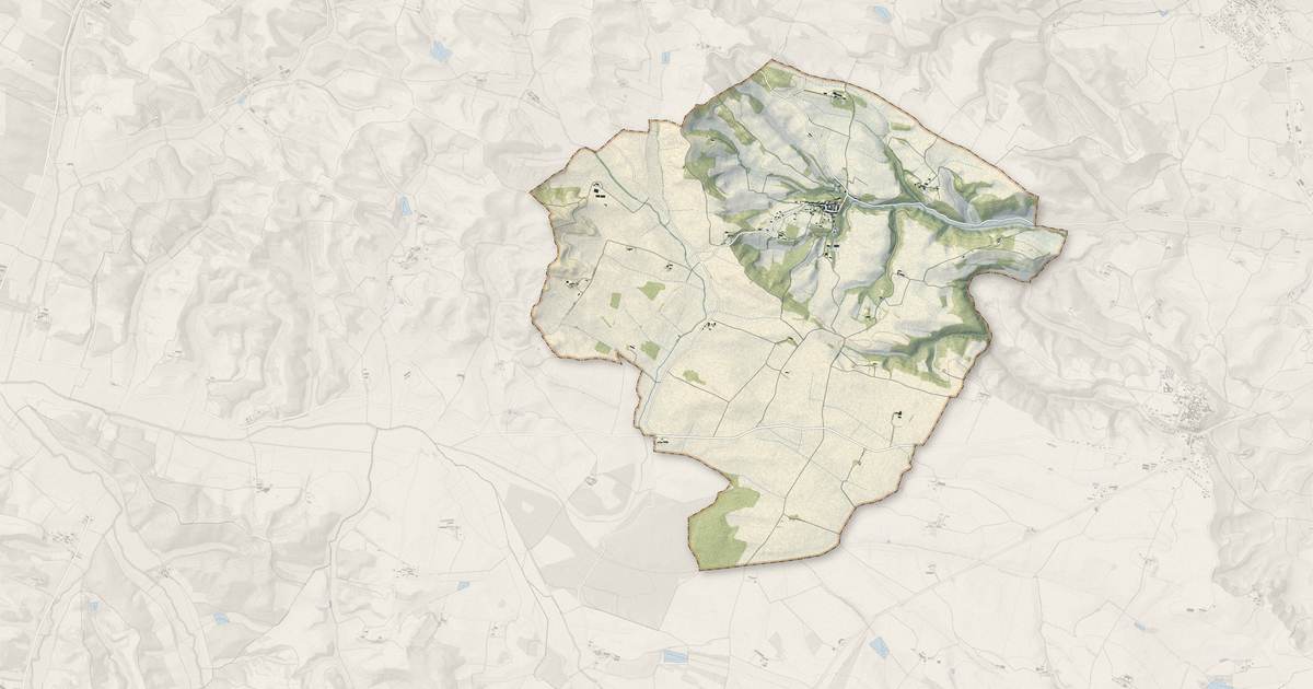 Portrait cartographique de La Cassaigne : relief, eau, forêts, bâti et voies, calculés à partir des données de l'IGN