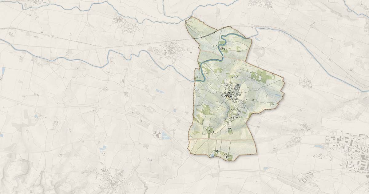 Portrait cartographique de Caux-et-Sauzens : relief, eau, forêts, bâti et voies, calculés à partir des données de l'IGN