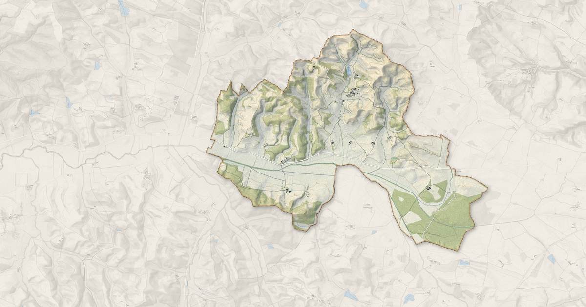 Portrait cartographique de Cazalrenoux : relief, eau, forêts, bâti et voies, calculés à partir des données de l'IGN
