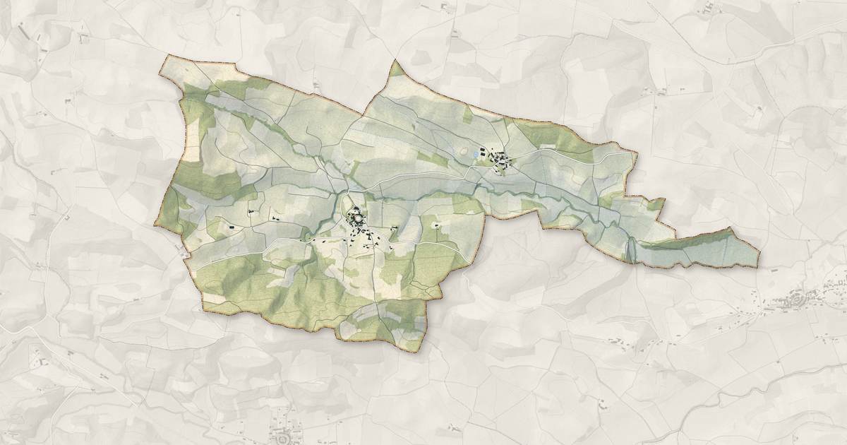 Portrait cartographique de Donazac : relief, eau, forêts, bâti et voies, calculés à partir des données de l'IGN