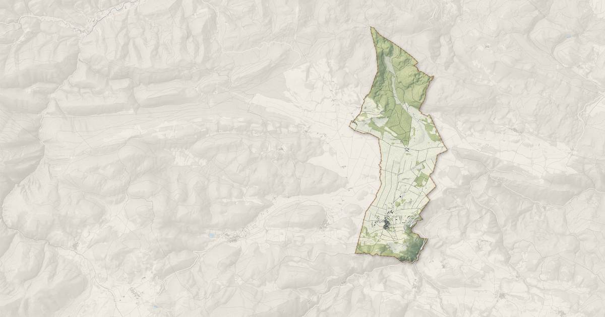 Portrait cartographique de Espezel : relief, eau, forêts, bâti et voies, calculés à partir des données de l'IGN